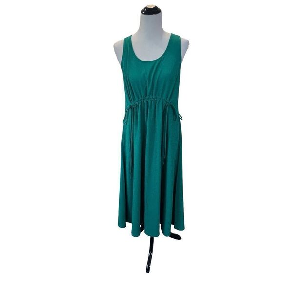 Athleta NWOT Echo Sleeveless Midi Dress Scoop Neck Lightweight Green Size XXS - Picture 1 of 8